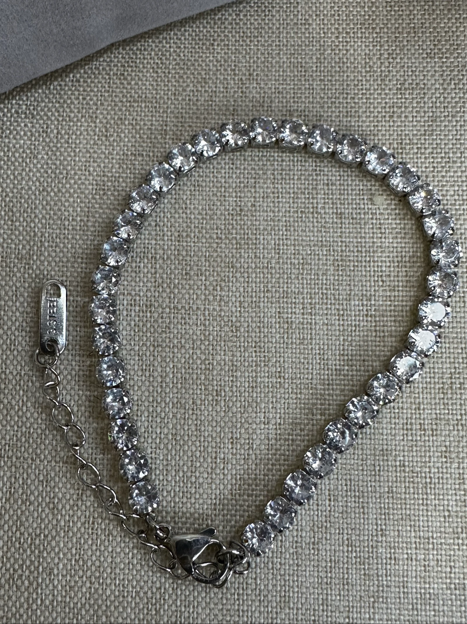 Silver-tone stainless steel tennis bracelet - Sparkling zircons – photo 4